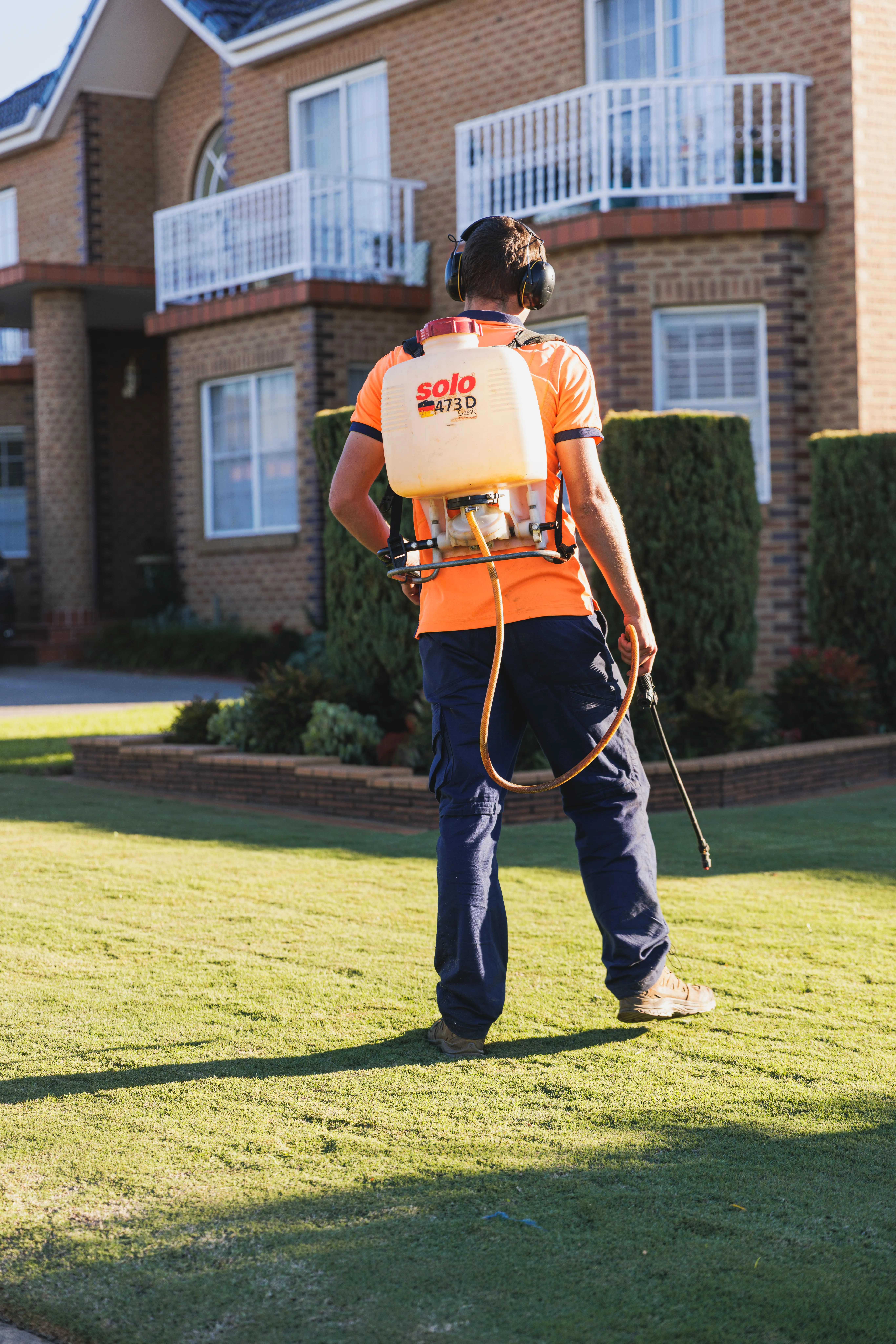 Weed treatment and management being carried out on a commercial site in Sydney